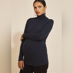 New! Maternity Luxurious Gray Bamboo Tellus Mater Kayla Turtleneck, sz L